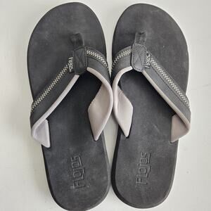 FLOJOS Two Tone Strap‎ Black Gray FLIP FLOPS Men's Size 11